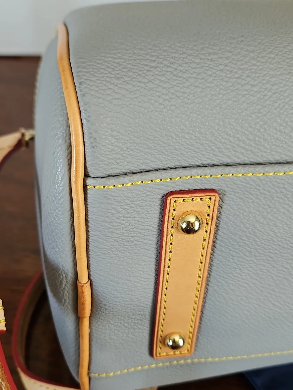 NWT Dooney & Bourke Smoke Grey Olivia Pebble Leather Satchel
